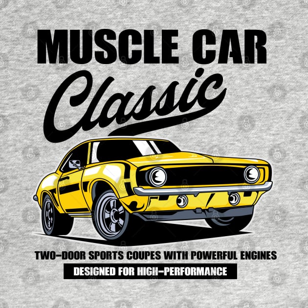 MUSCLE CAR CLASSIC CARTOON by beanbeardy